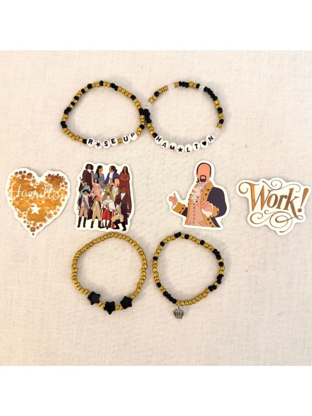 Hamilton Inspired Gift Set 4 Bracelets 4 Stickers Broadway Fan Bundle